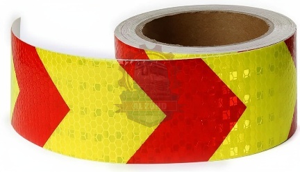 Sticker Roll 10cm x 25mtr Yellow & Red