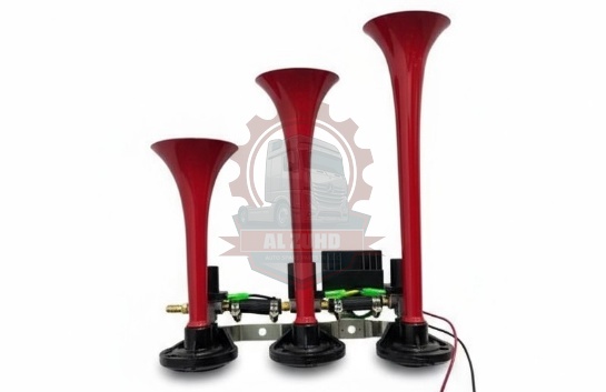 Air Horn 3Pipe Musical Red 24V