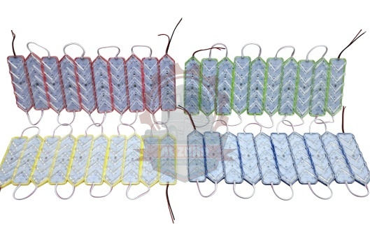 Marker Lamp Strip Arrow Type 12/24V - Yellow, Red, Green, Blue (Set of 10)