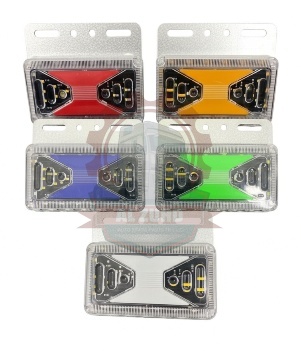 Marker Lamp Rect.W|Bracket Yellow, Red, Blue, Green, Clear 24V
