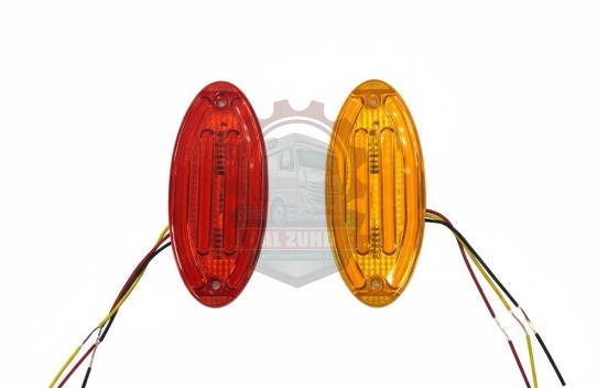 Side Lamp Oval With Flash Amber,Red 24V