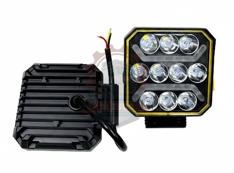 Fog Lamp Square White/Red Ace-Lux 12-48V