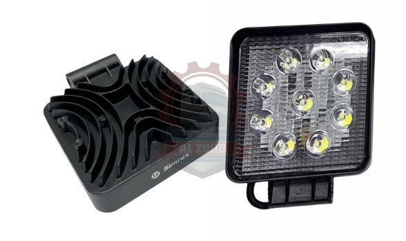 Work Lamp 9Led Sqr 12/80V Clear